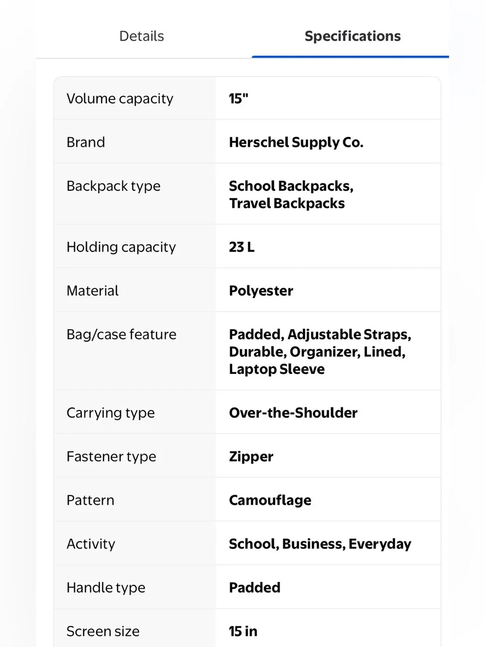 Herschel Supply Company durable black